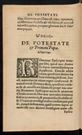 De Potestate et Primatu Papae.
