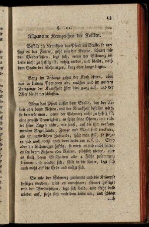 Allgemeine Kennzeichen der Koliken.