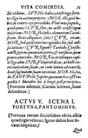 Scena I. Fortvna, Pantomimvs.