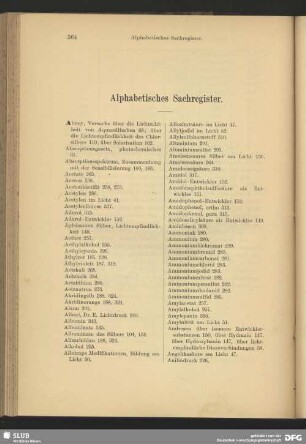 Alphabethisches Sachregister