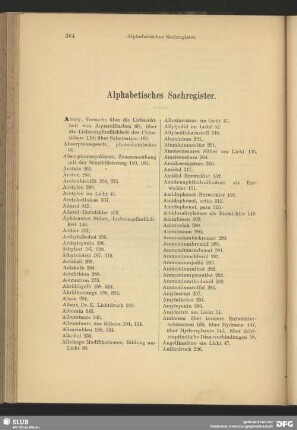 Alphabethisches Sachregister