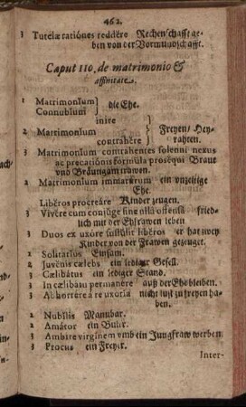 Caput 110. de matrimonio & affinitate. - Caput 120. de Curia.