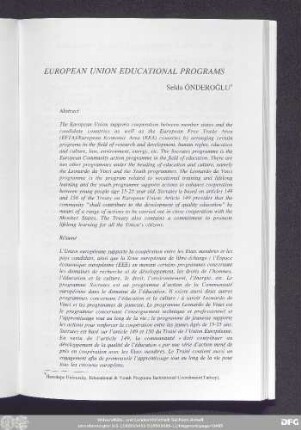 European Union Educational Programs Selda Önderoğlu