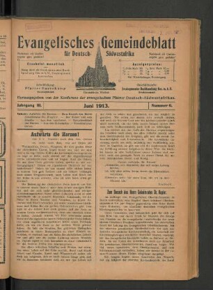 Jahrgang III. Juni 1913. Nummer 6.