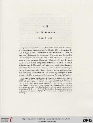 VIII. Traité d’Arras. 23 décembre 1482