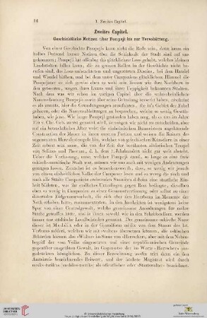 Zweites Capitel. Geschichtliche Notien über Pompeji bis zu Verschüttung