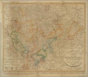 Karte der Sächsisch-Ernestinischen Herzogtümer, 1:330 000, Kupferstich, 1815