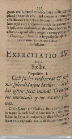 Exercitatio IV. De Stellis.