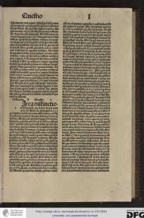 Distinctio II, questio I.