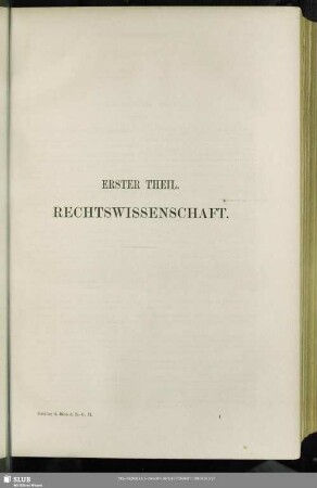 Erster Theil. Rechtswissenschaft