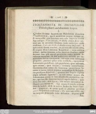Programmata in Promotione Philosophiae Candidatorum scripta.