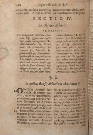 Sectio IV. De Objecto Arbitrii.