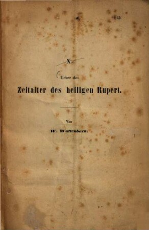 Ueber das Zeitalter des heiligen Rupert