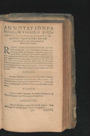 Annotationes Breves, in Virgilii Bucolica & Georgina ...