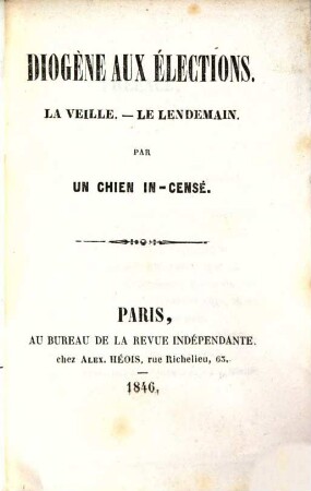 Diogène aux élections : la vielle, le lendemain