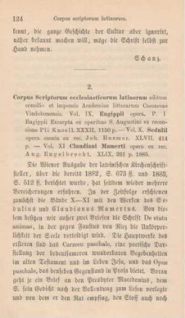124-126 [Rezension] Corpus scriptorum ecclesiasticorum Latinorum ; 14.10.11