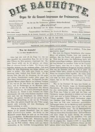 No. 31. Frankfurt a. M., den 31. Juli 1915. 58. Jahrgang.