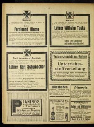 Nachruf : [Lehrer Wilhelm Tacke]