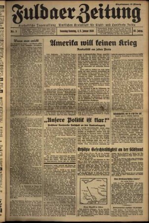 Erste Ausgabe vom Samstag, den 04. Januar 1936.