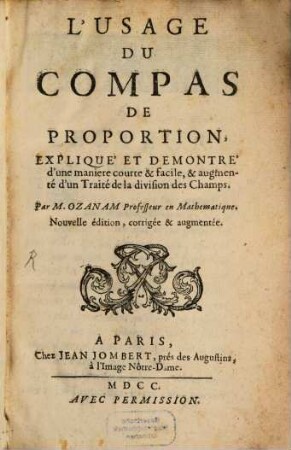 L' usage du Compas de proportion