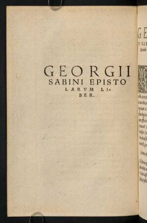 S6v-X7r, Georgii Sabini Epistoloarum Liber