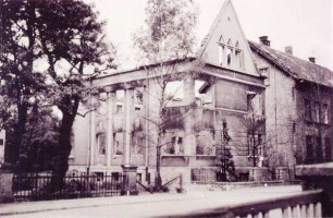 Zerstörtes Gebäude Wiesenstraße 4. Detmold. Gebäude von Dr. Rodewald