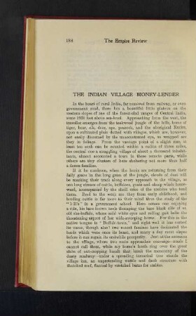 The Indian Village Money-Lender.