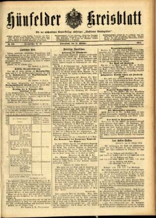 Ausgabe vom Samstag, den 31. Oktober 1914.
