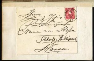 Brief von Clara Schumann an Maria Anna  : Brief von Clara Schumann an Maria Anna  Frankfurt , 30.05.1884. Briefumschlag (Vorderseite) Dresden: SLUB Mscr.Dresd.App.70,112c