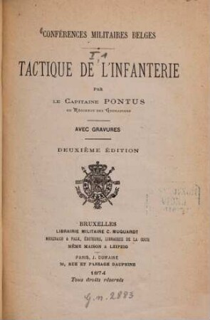 Tactique de l'infanterie : Avec gravures