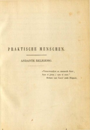 Praktische Menschen : Andante Religioso