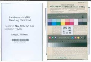 Entnazifizierung Wilhelm Meyer , geb. 15.08.1894 (Bahninspektor)