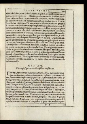 Cap. XVI. Theologia supernaturalis absolute considerata.