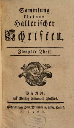 Sammlung kleiner Hallerischer Schriften, 2