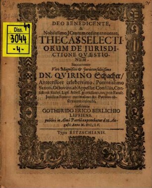 Theca selectiorum de iurisdictione quaestionum