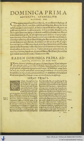 Dominica Prima Adventus.