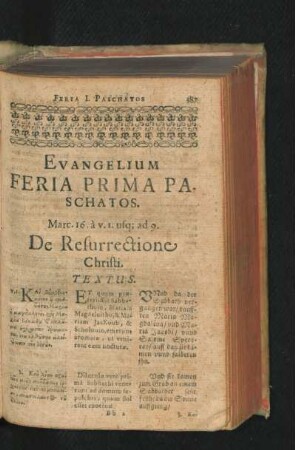 Evangelium Feria Prima Paschatos.