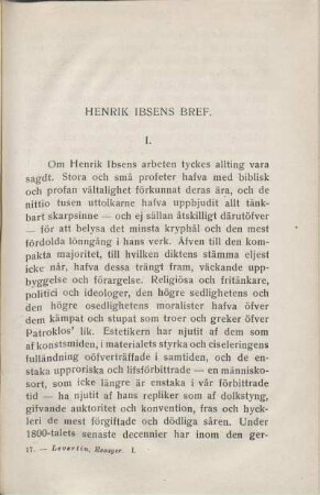 Henrik Ibsens Bref.