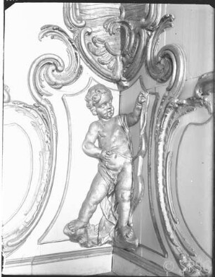Potsdam, Neues Palais, Wohnung Friedrich II., Blaue Kammer, R.:179, Nordwestecke.