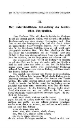 Zur unterrichtlichen Behandlung der lateinischen Conjugation