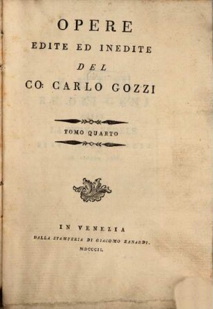 Opere edite ed inedite del Carlo Gozzi, 4