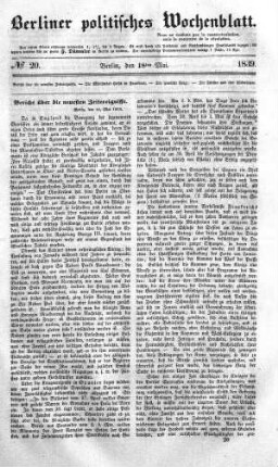 No 20, 18. Mai 1839