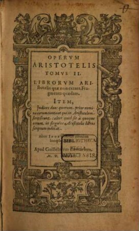 Aristotelus Tu Stageiritu Ta Sōzomena, 2