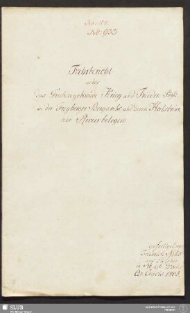 Fahrbericht ueber das Grubengebaeude Krieg und Frieden Fdgbr: in der Freyberger Bergamts, und deren Halsbrückner Revier belegen - 17.6838 4.