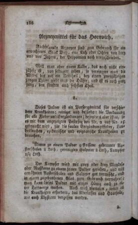Arzneymittel für das Hornvieh.