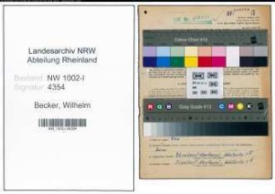 Entnazifizierung Wilhelm Becker, geb. 12.03.1903 (Ingenieur)