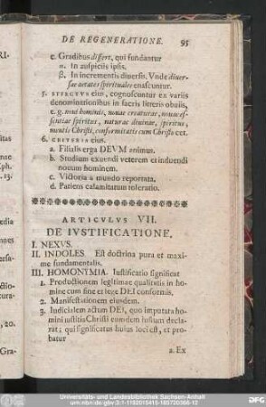 Articulus VII. De Iustificatione.