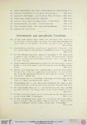 Orientalische und europäische Porzellane (Nr. 109-241)