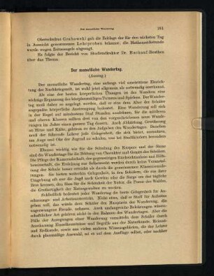 ¬Der¬ monatliche Wandertag