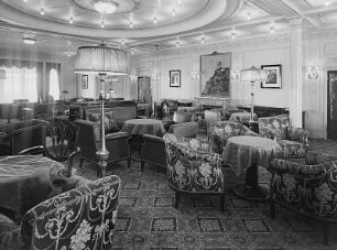 Hochseepassagierdampfer "Imperator" der Hapag Hamburg (Hamburg-Amerika-Linie). Salon (wohl I. Klasse)